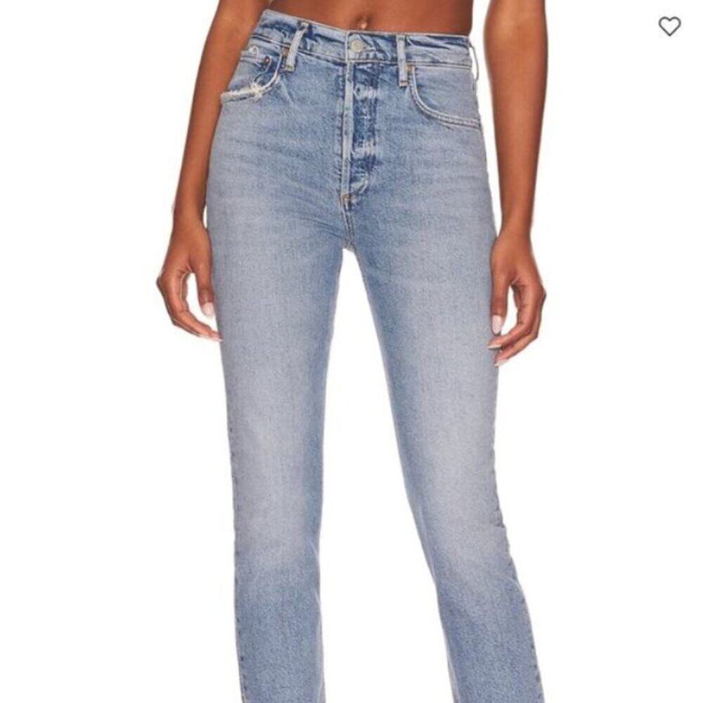 Agolde Riley Crop Straight Jeans in Cove 26